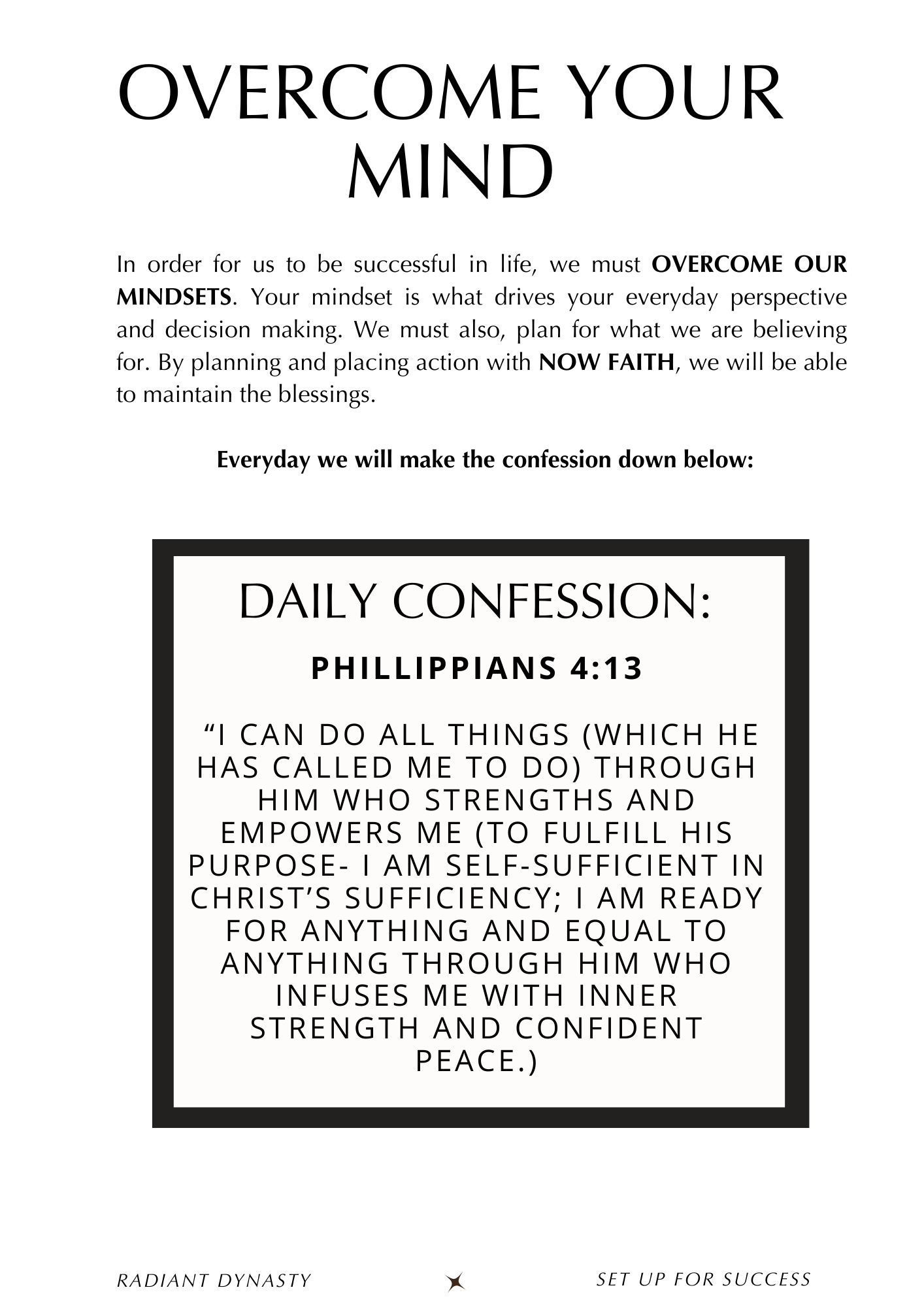 The Set Up For Success